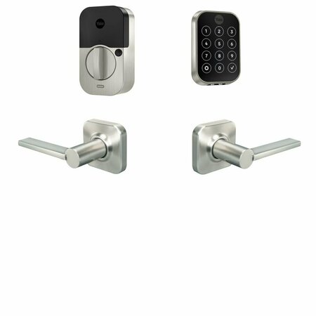 YALE REAL LIVING Yale Assure Lock 2 Bundle with Key Free Touchscreen Wi Fi Deadbolt, Valdosta Lever Passage, and BYRD450WF1VL619